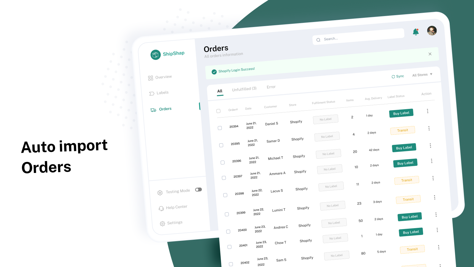 All your orders are automatically imported!