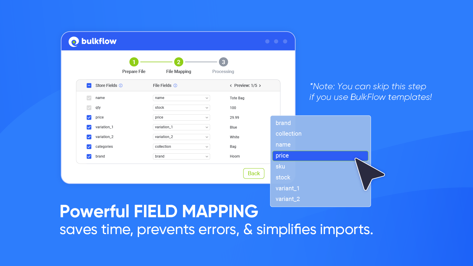 powerful field mapping
