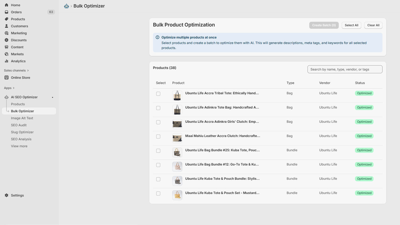 AI-powered product title, description, and metadata optimizer