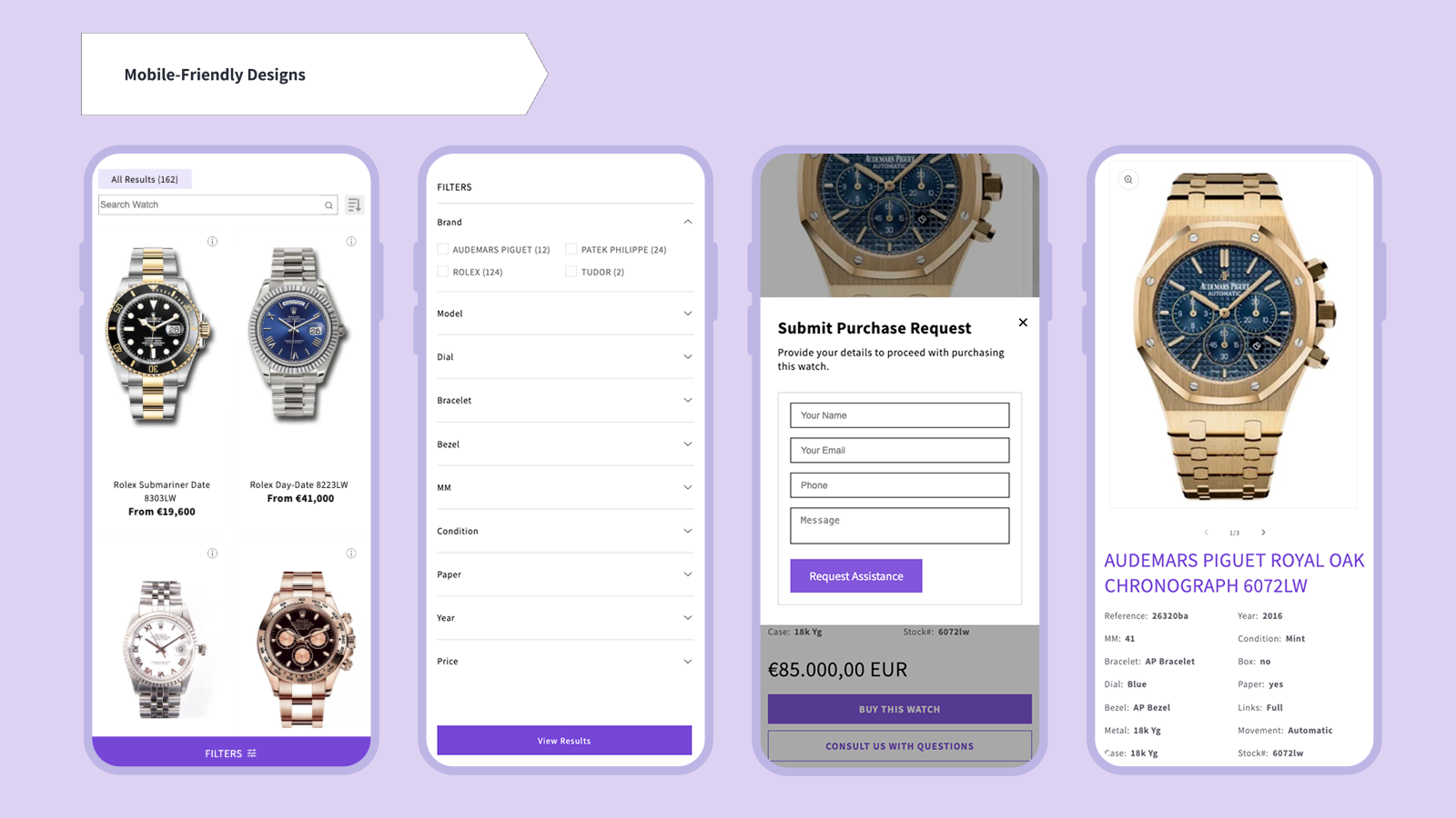 Showcase Watches with Responsive, Mobile-Optimized Designs