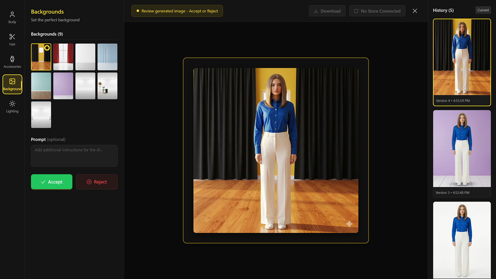 select your desired background