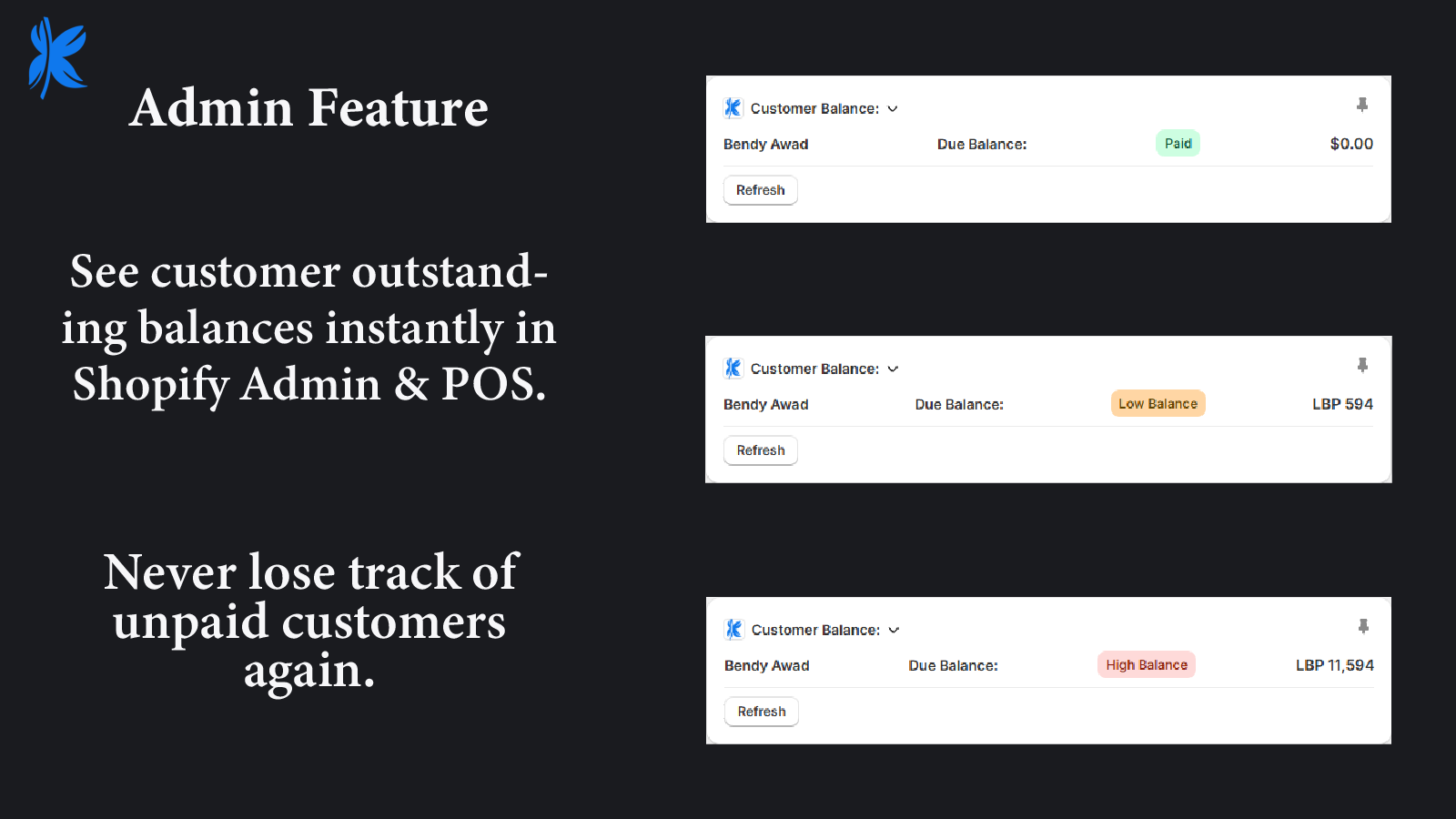 Customer Outstanding Balance Warning