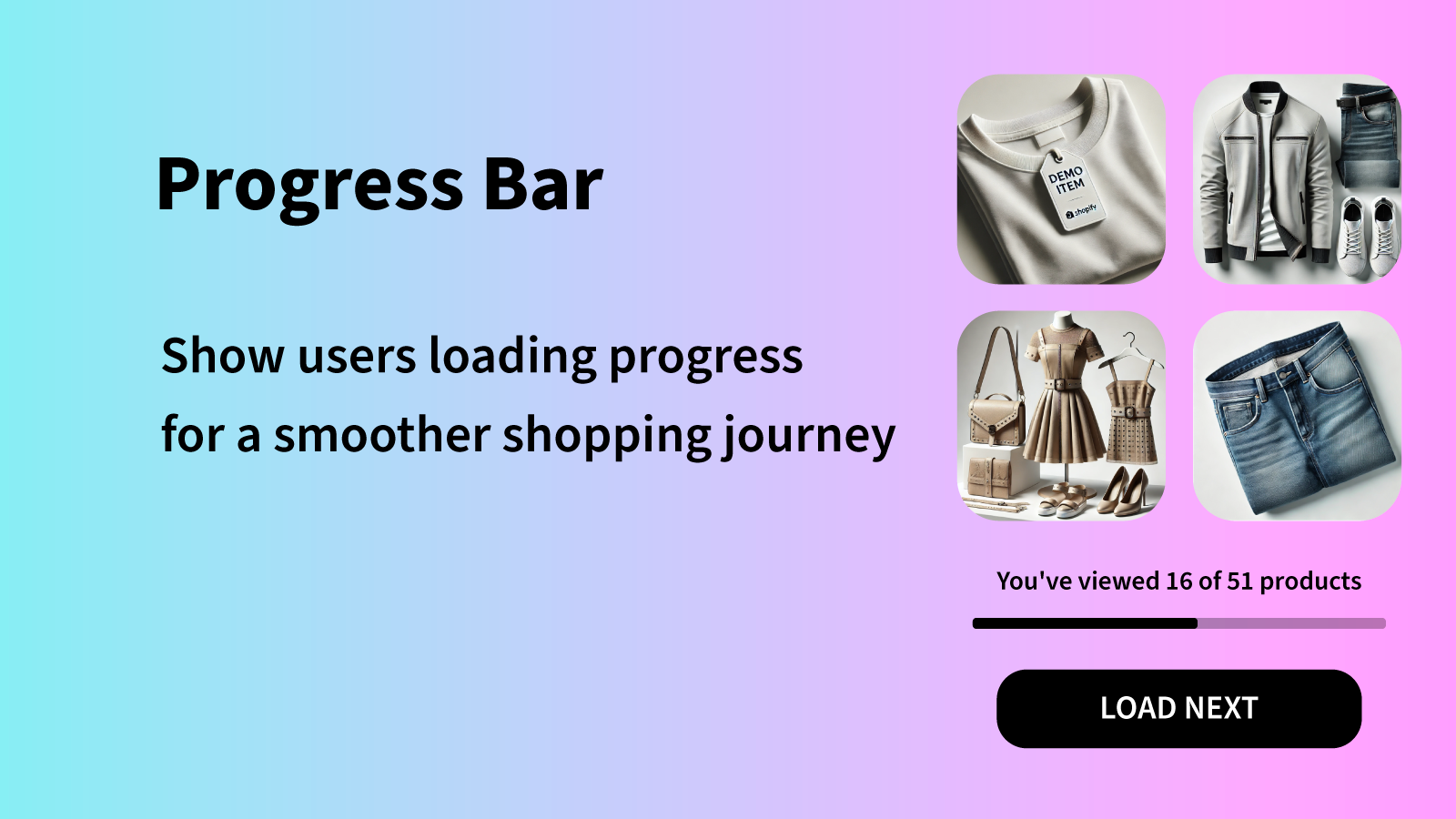 Show users loading progress for a smoother shopping journey