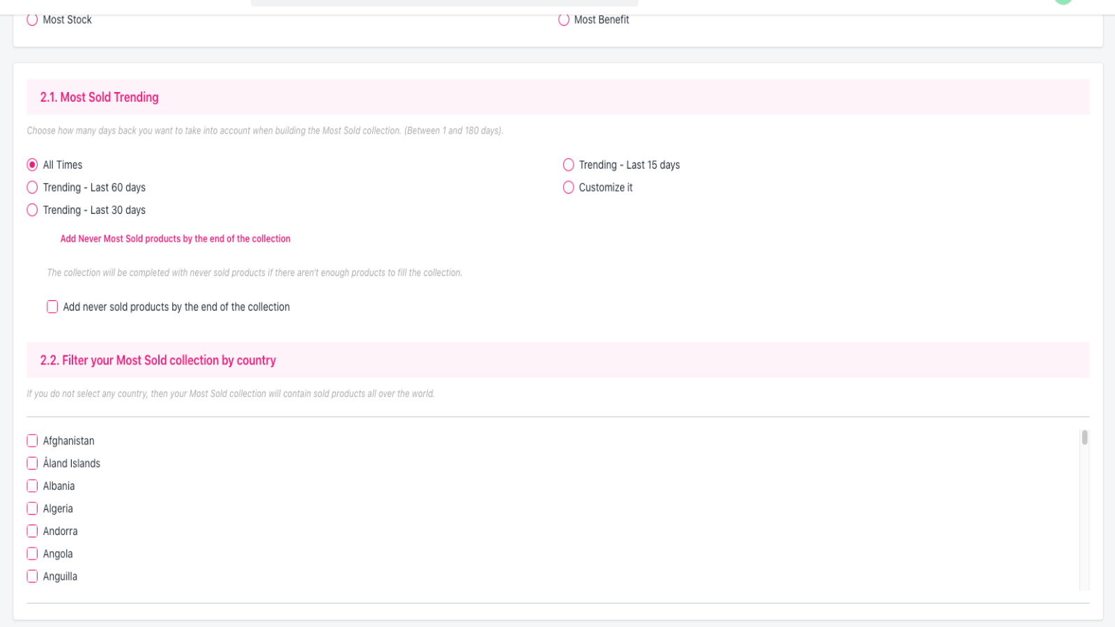 Trending collections
