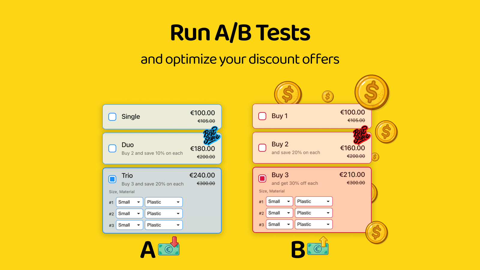 Run A/B tests on your automatic volume discounts