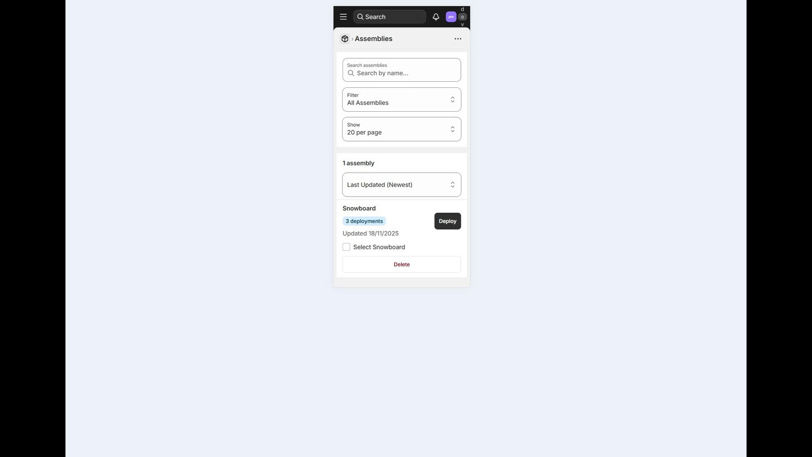 Assemblage Assemblies on mobile