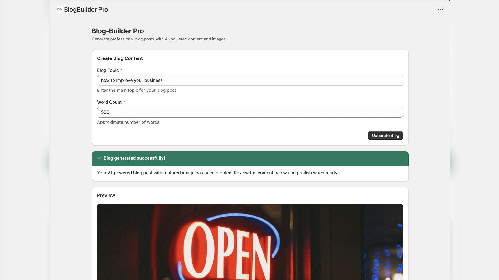 Blog generated successfully