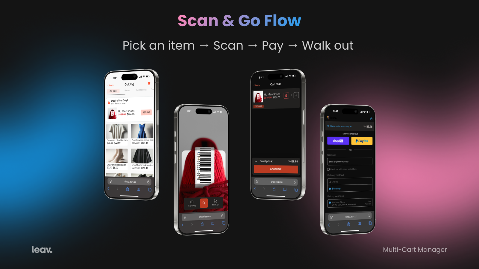 screenshot of mobile self-checkout