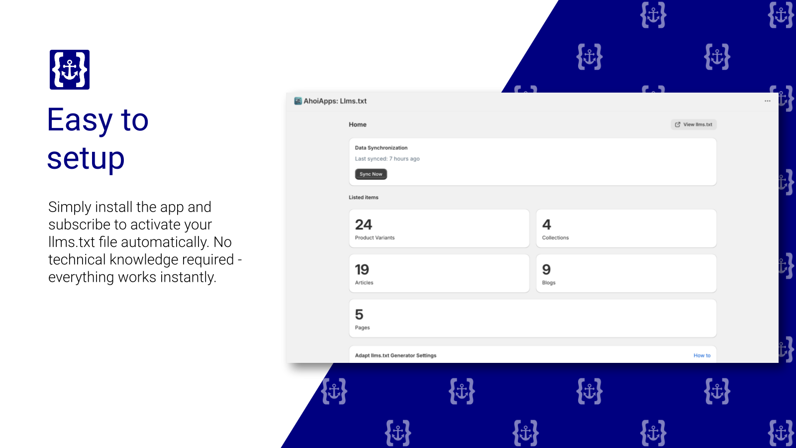Ahoi Apps Llms Txt file is auto create, so we got you covered.