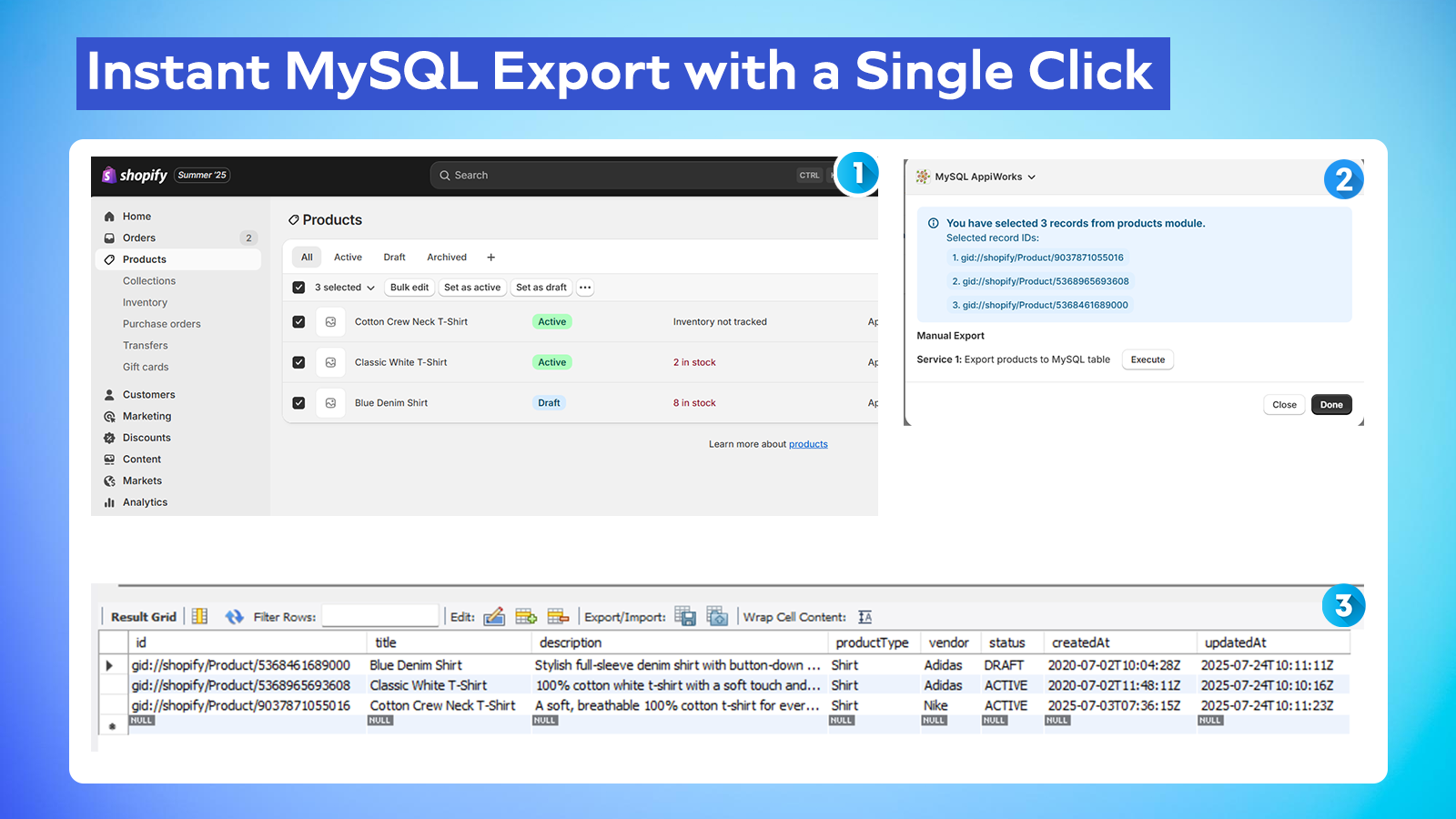 MySQL AppiWorks - Export Page