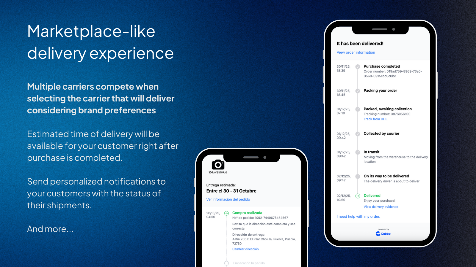 Marketplace delivery experience