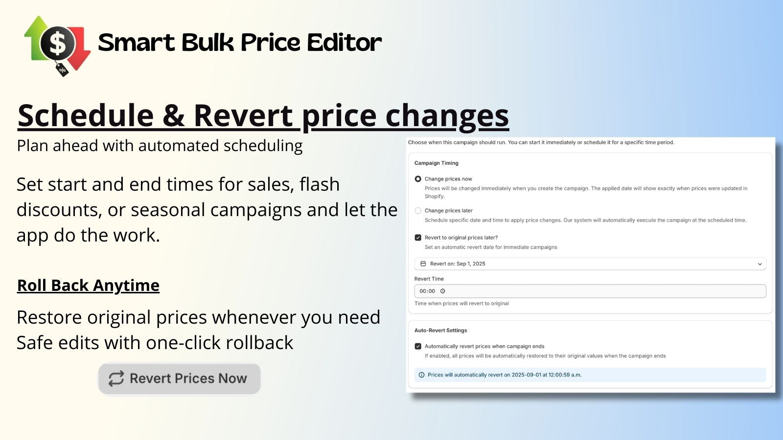 schedule price change
