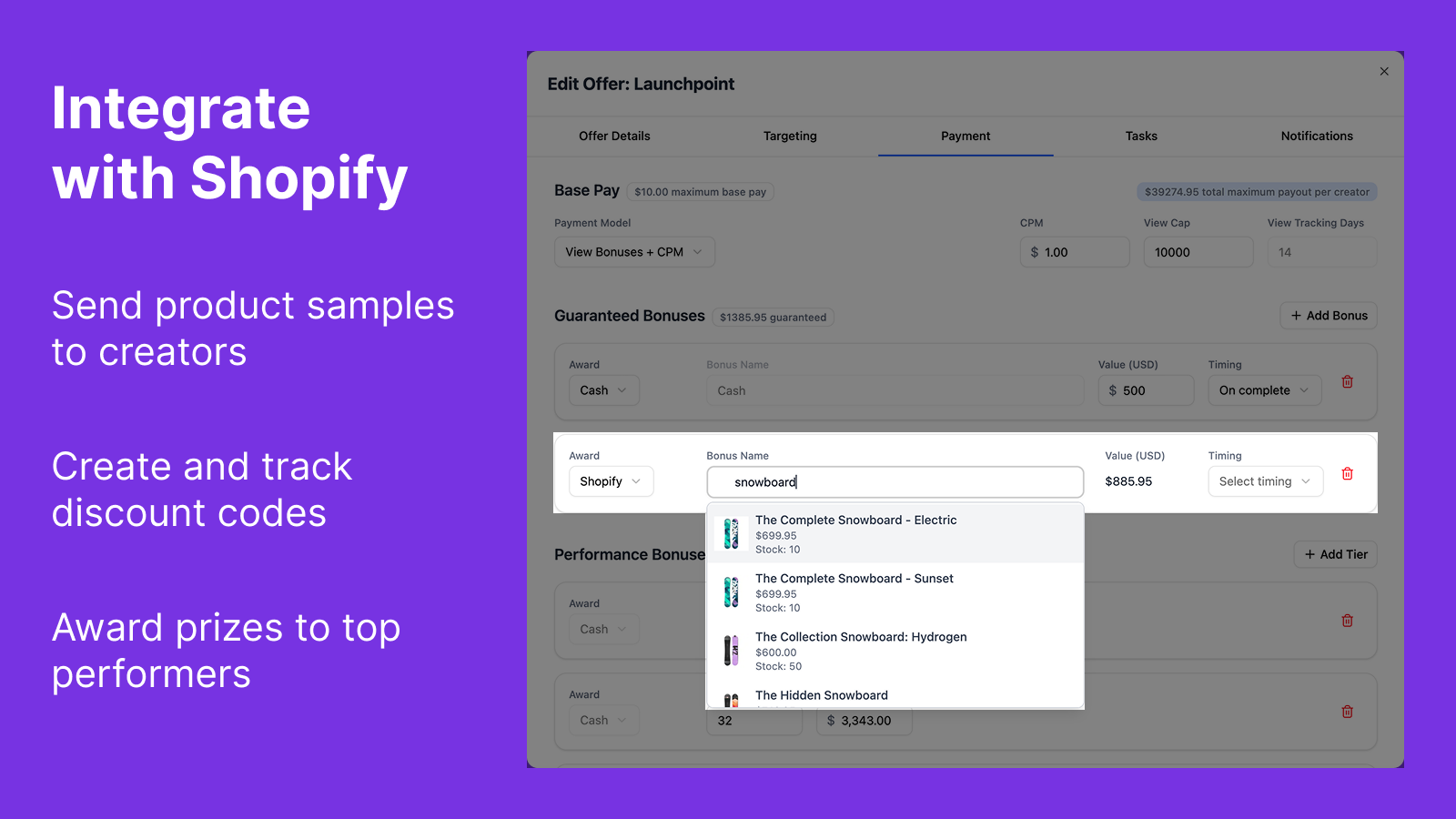 Send product samples
