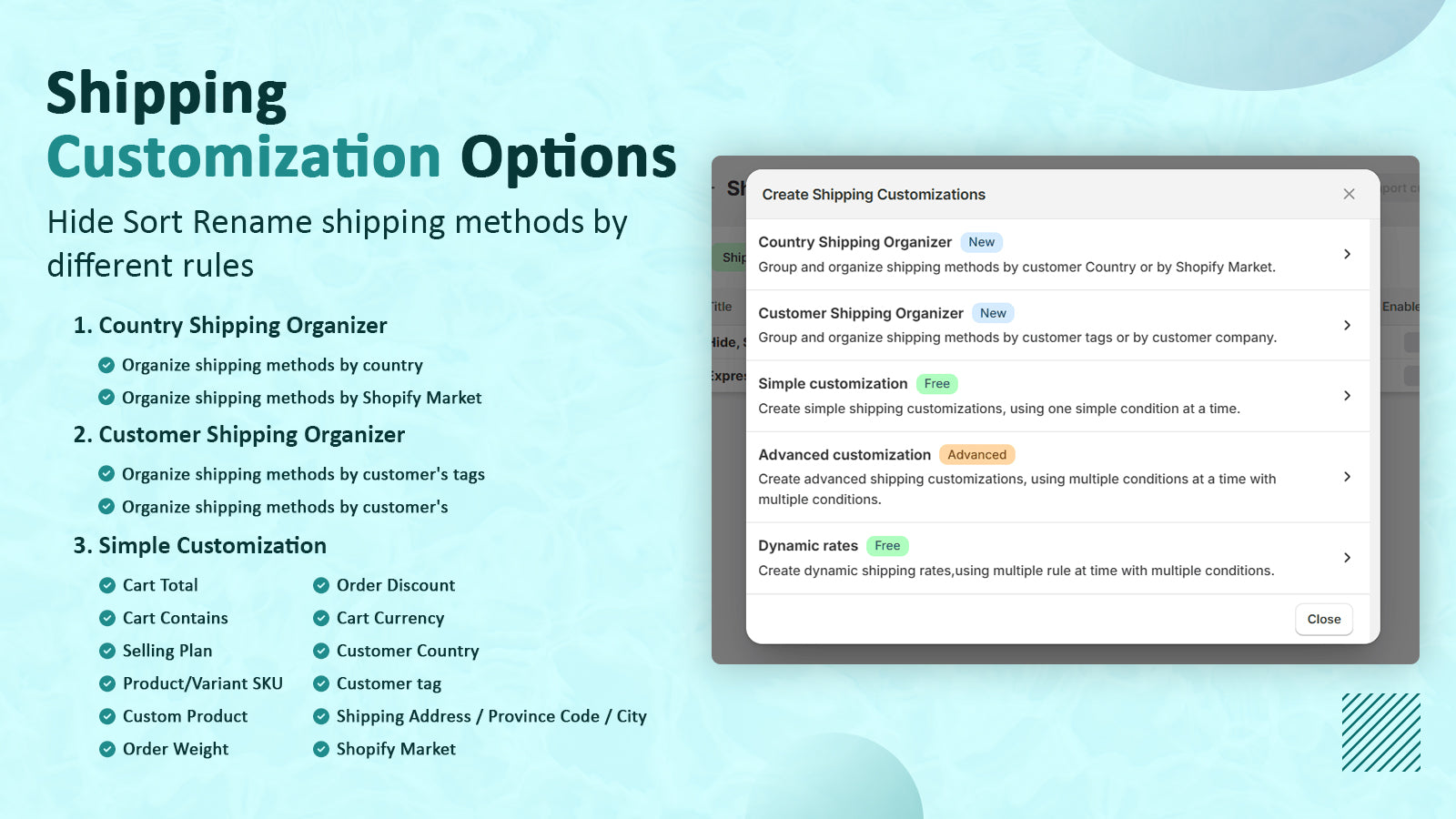 Shipping Customization Options