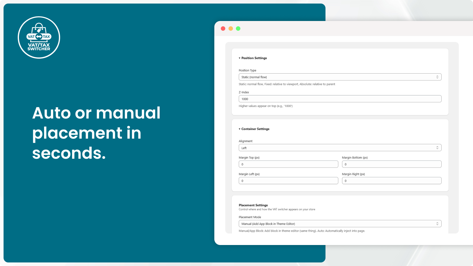 Auto Apply tax switcher