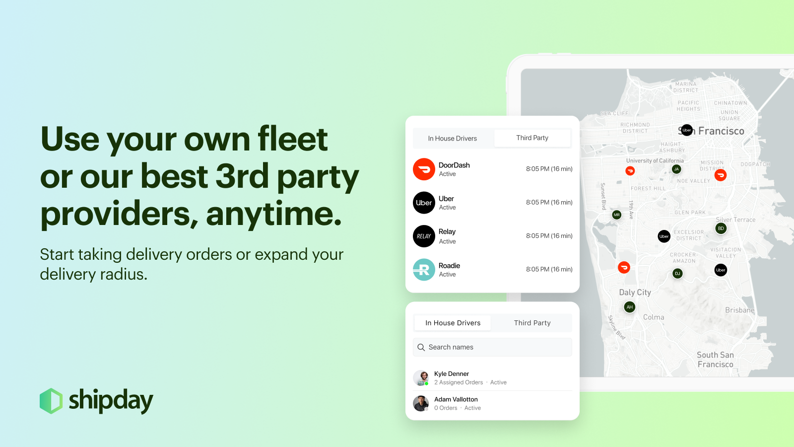 Use your own fleet or 3rd party developers.