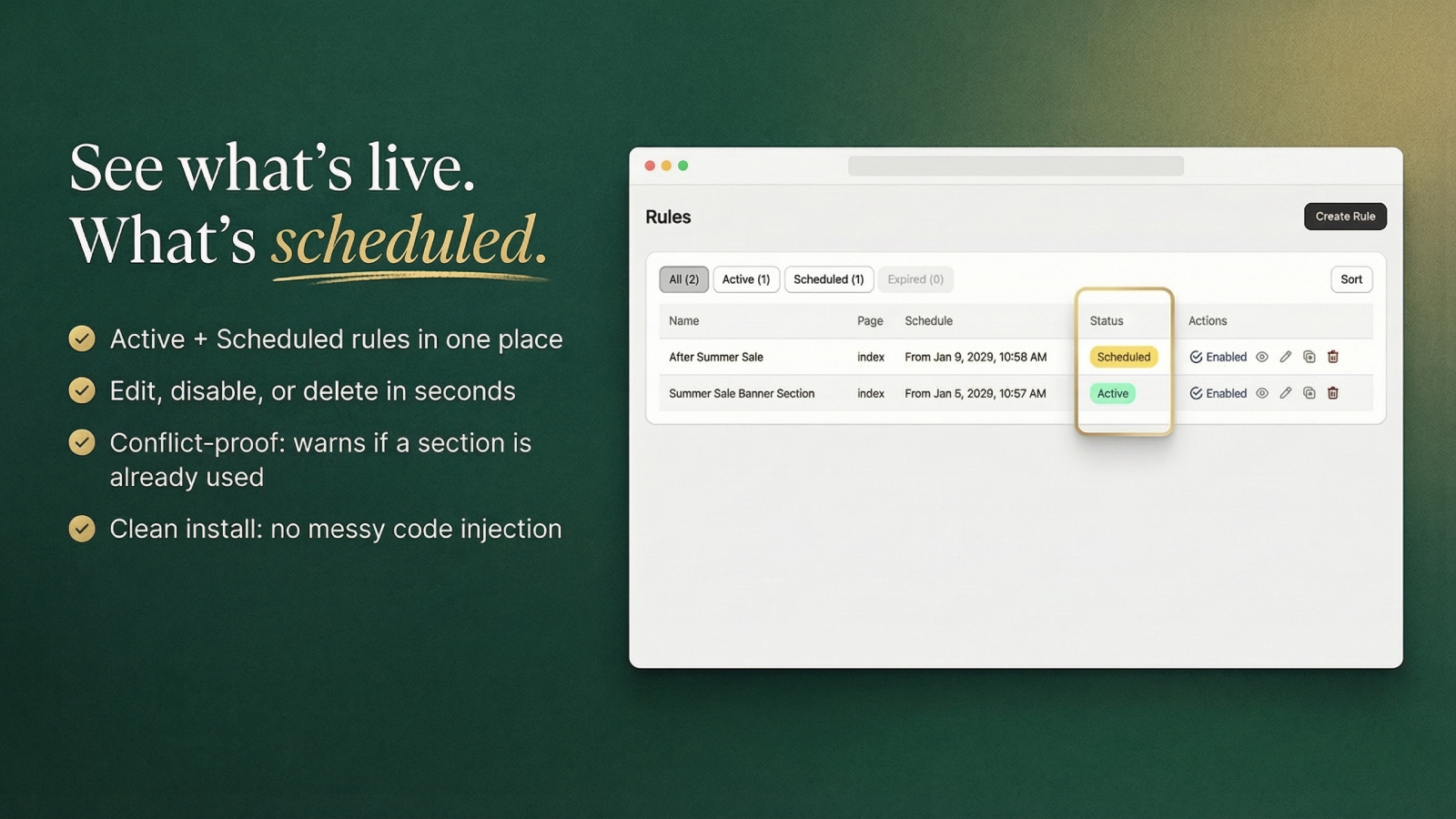 Section Control Rules