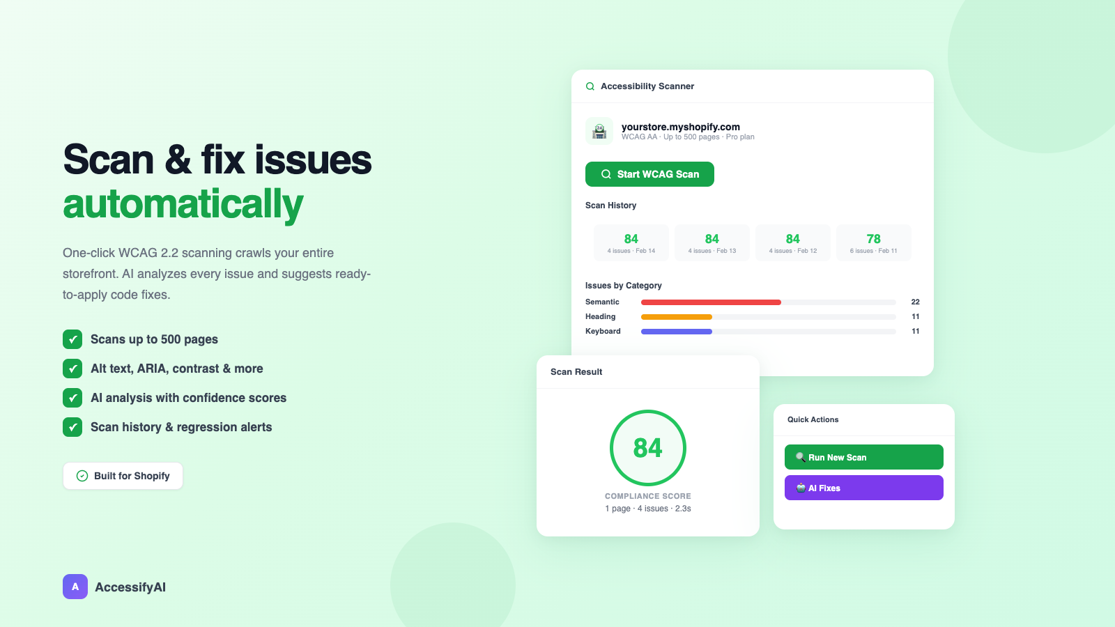 AI auto-fix engine with code patches and rollback