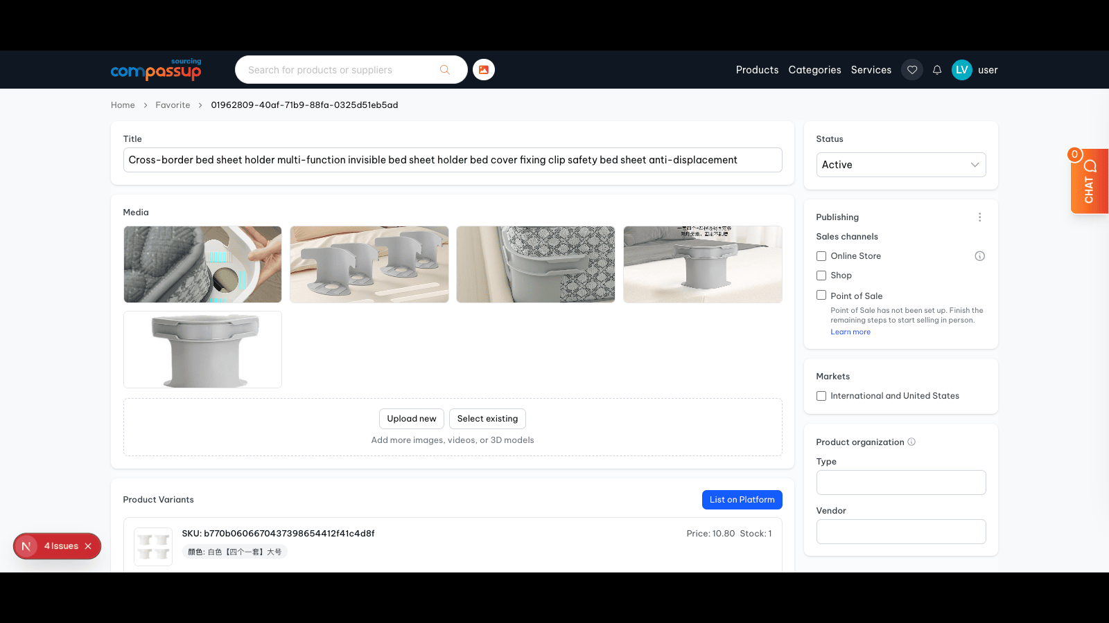edit & listing product