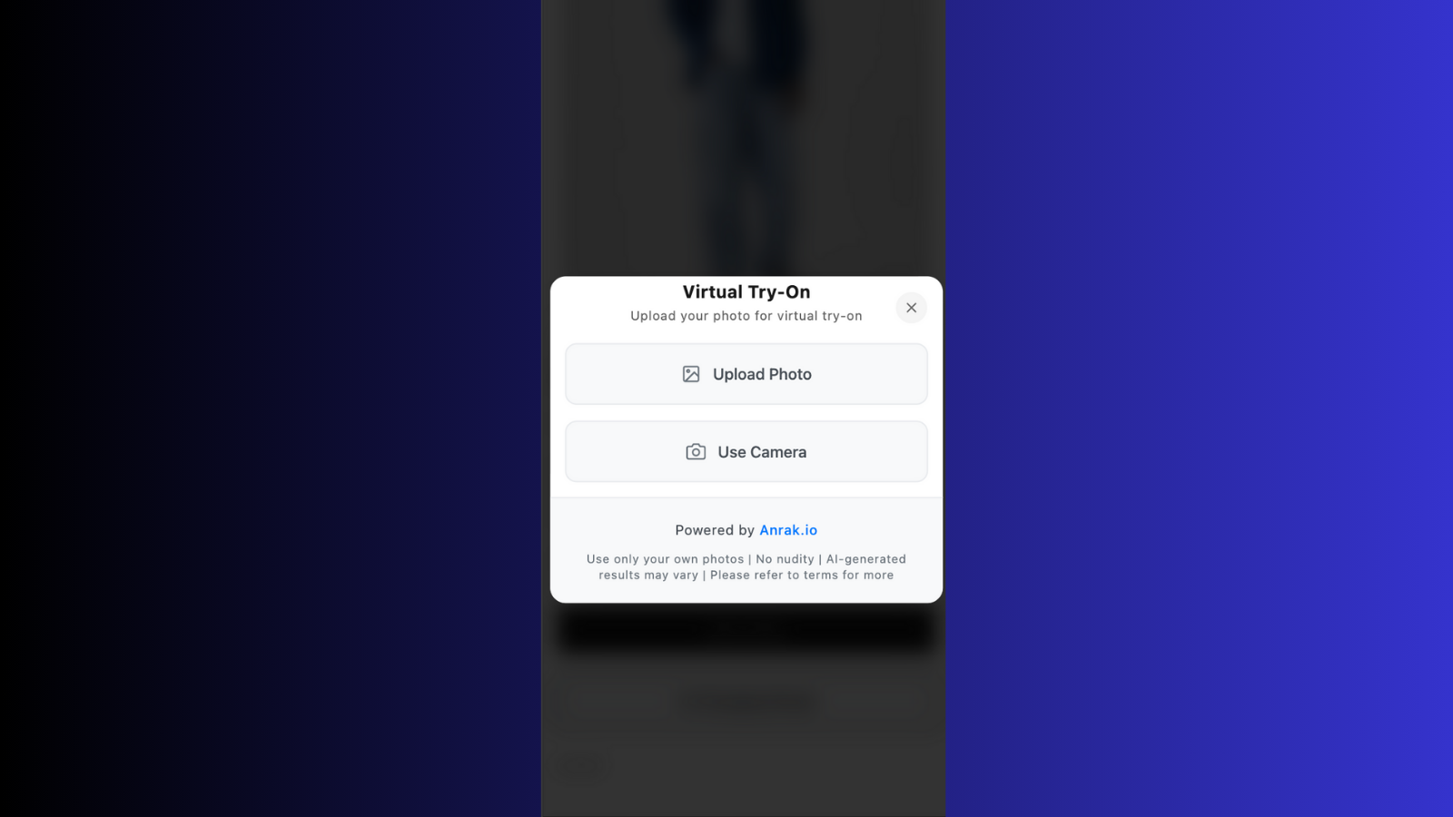 Upload screen mobile