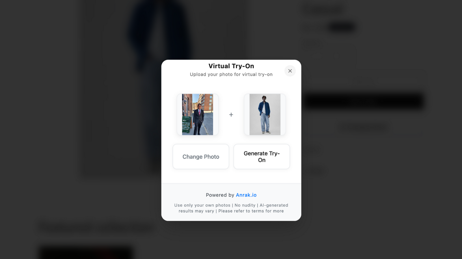 Elegant confirmation screen
