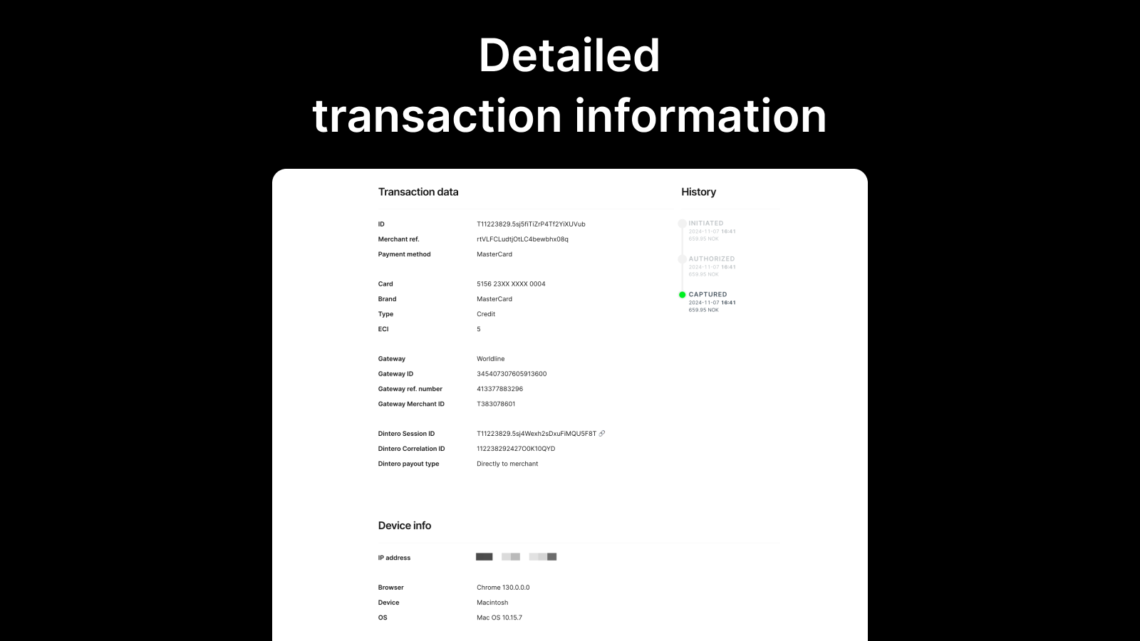 detailed transaction information