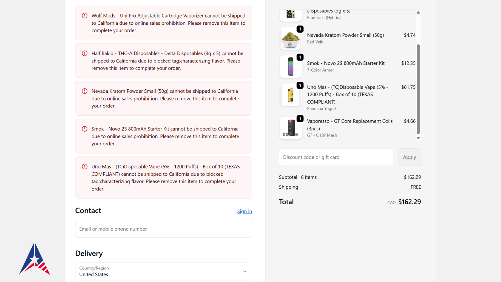 Checkout restrictions