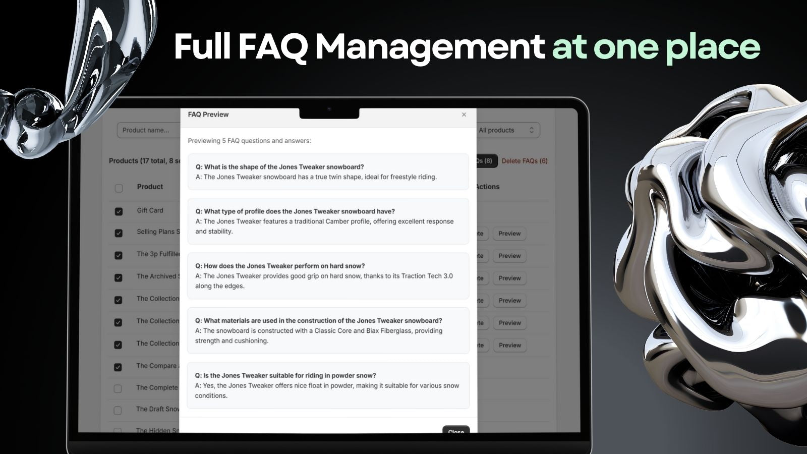 Full FAQ management at one place