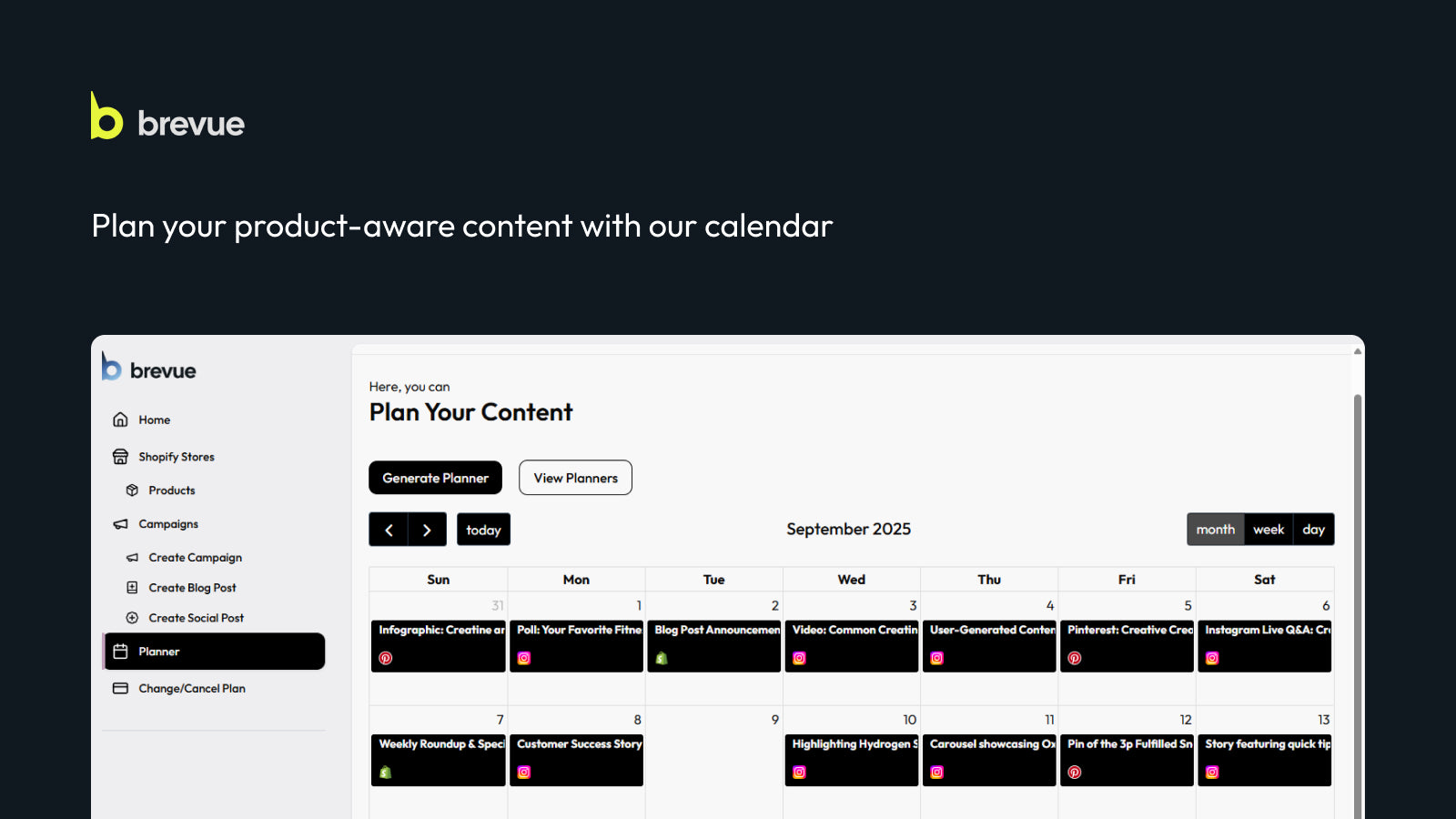 Plan product-aware content