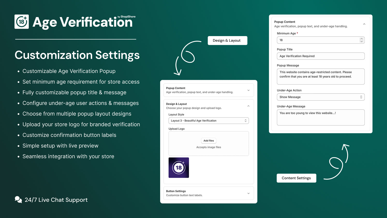 Easy Age Verification Customization Settings Banner