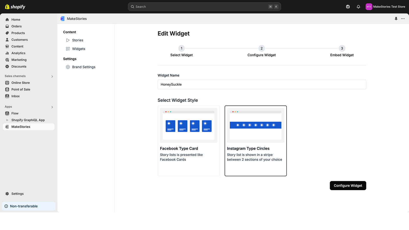 "Build unlimited story widgets — bubbles, cards, and more 