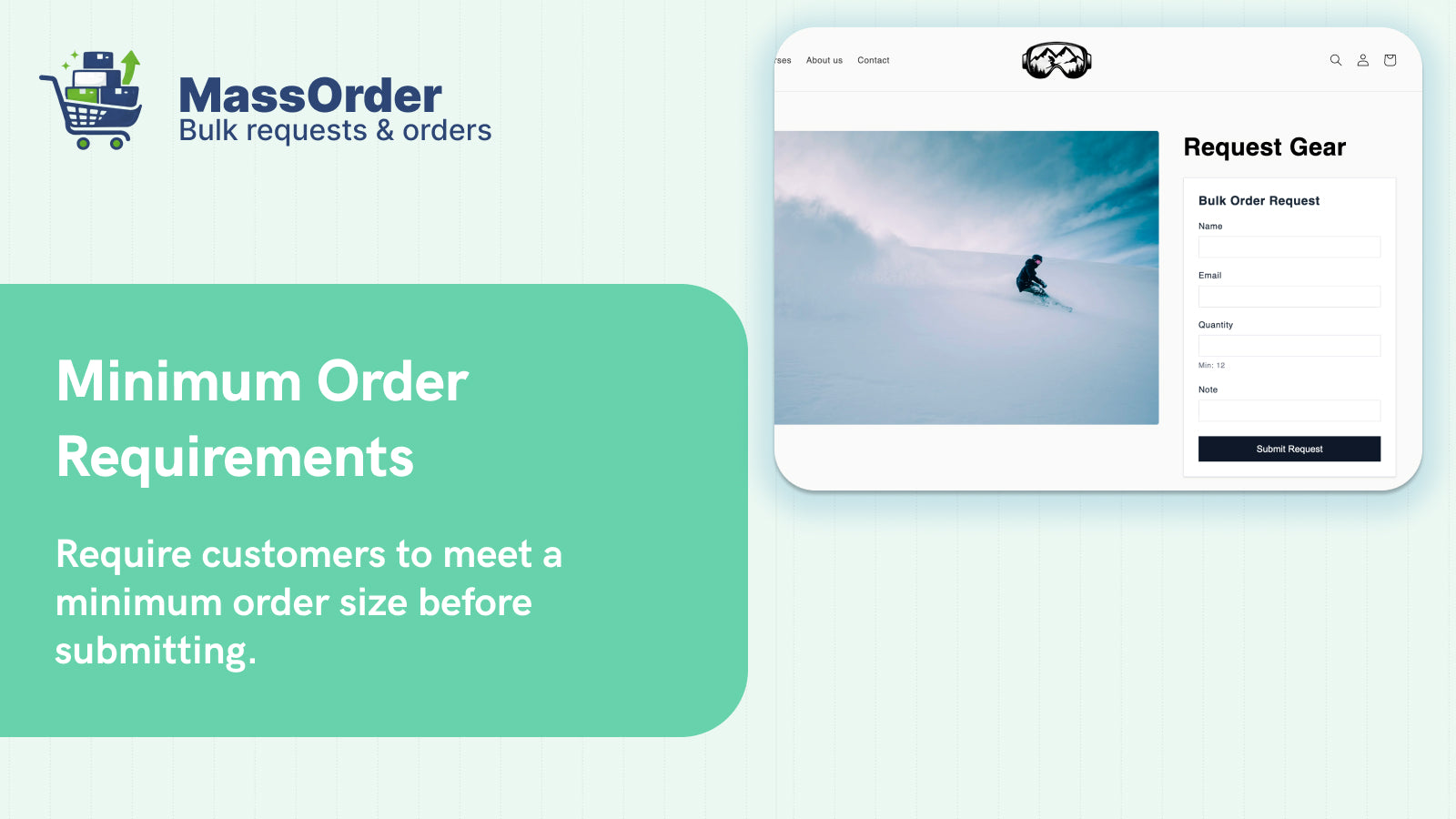 Customers add notes and details to bulk order request