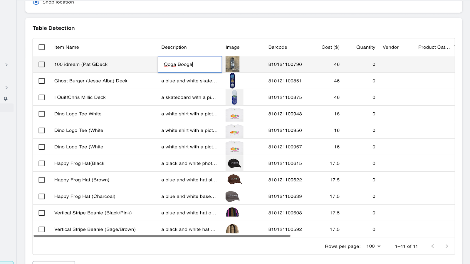 Edit Product Information