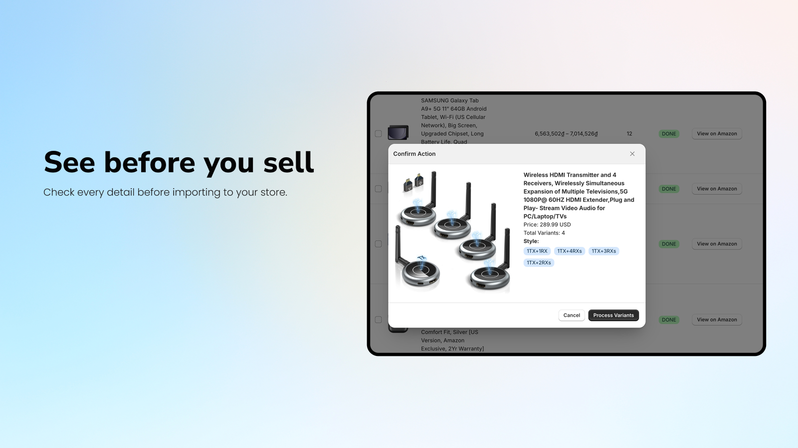 See amazon product before selling.