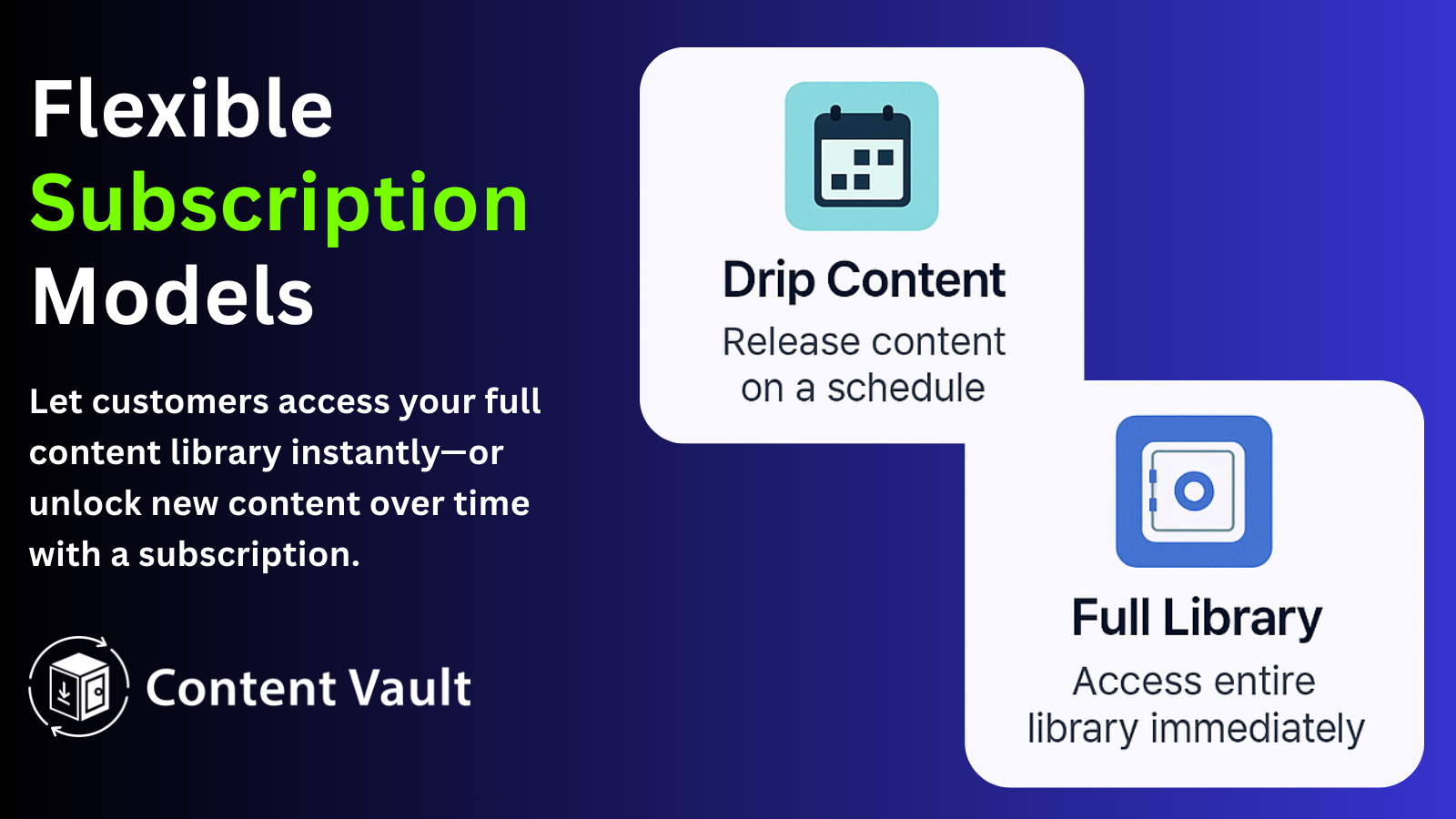 Vault Access and Content Drip Digital Subscriptions