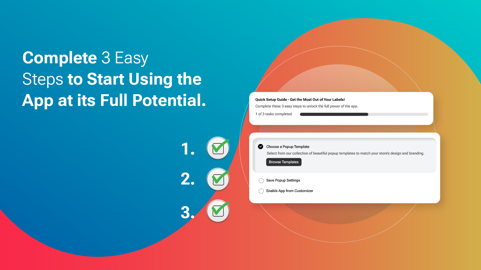 Quick setup guide with three easy steps to activate the chatbot