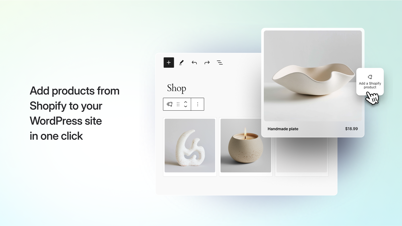 Add products from Shopify to your WordPress site in one click