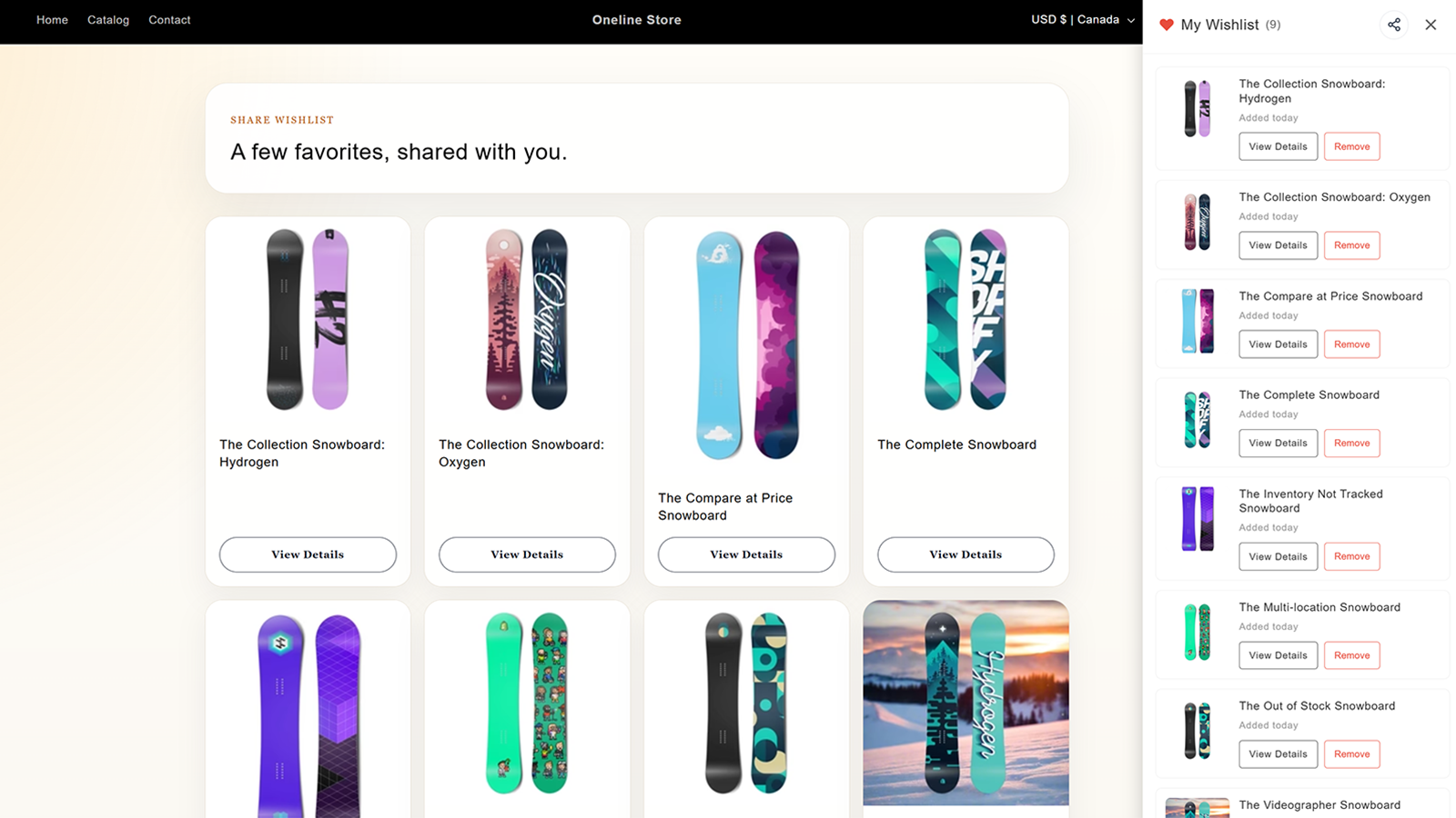 Wishlist Storefront Demo