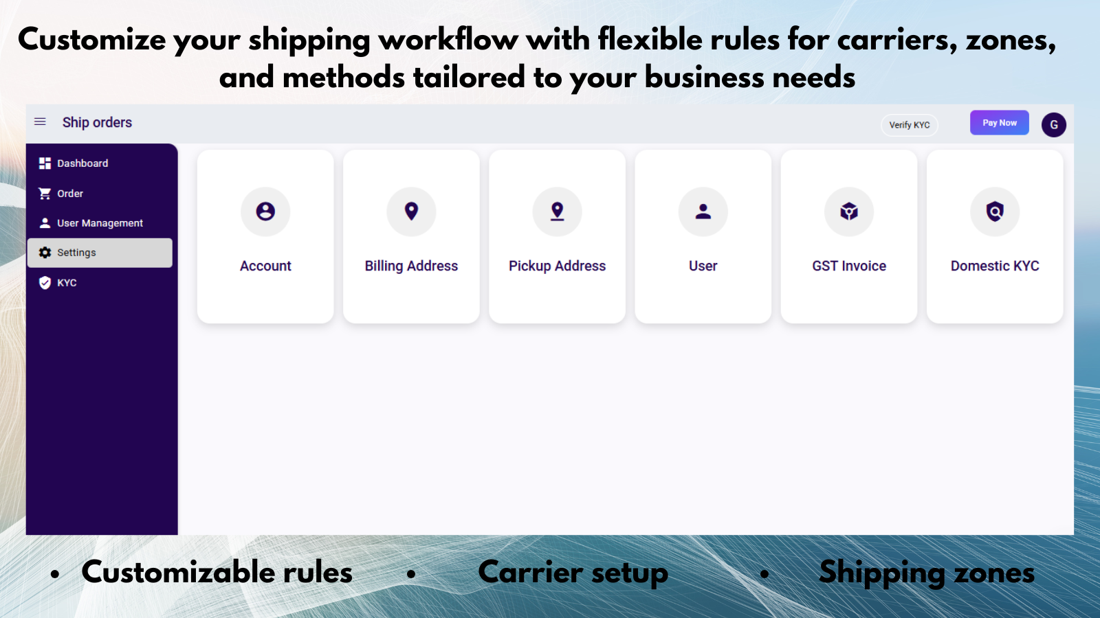multi-courier options