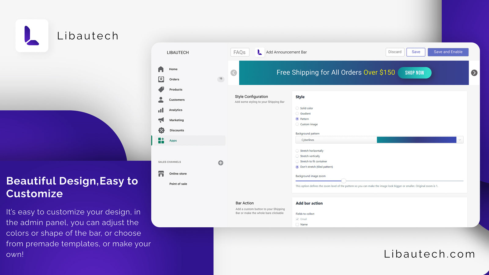 Easily Customizable bar banner