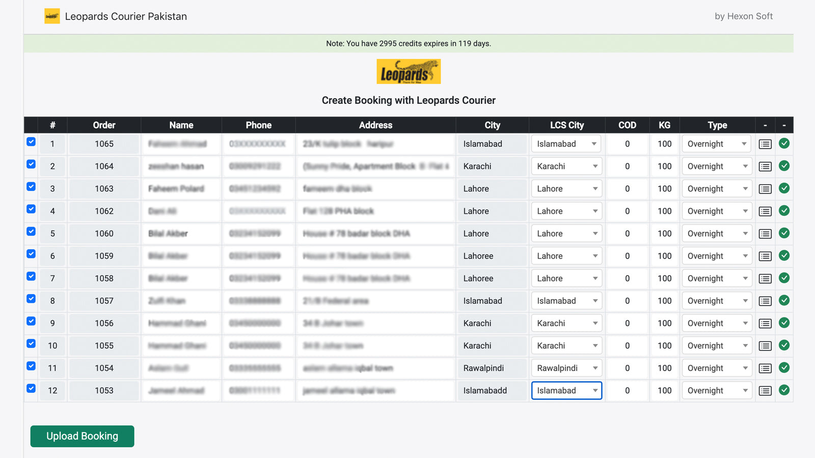 Leopards Courier Screenshot