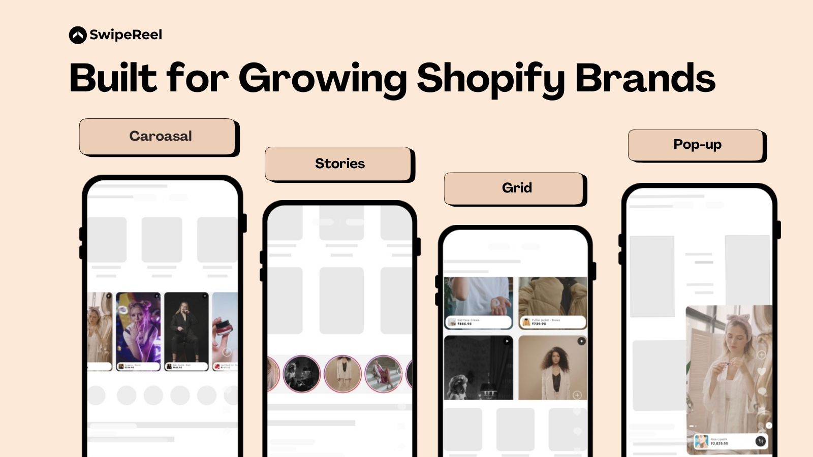 Product video feed with tap-to-buy shopping feature for shopify