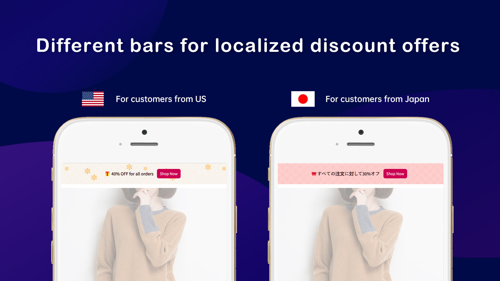 Different bars for localized discount offers