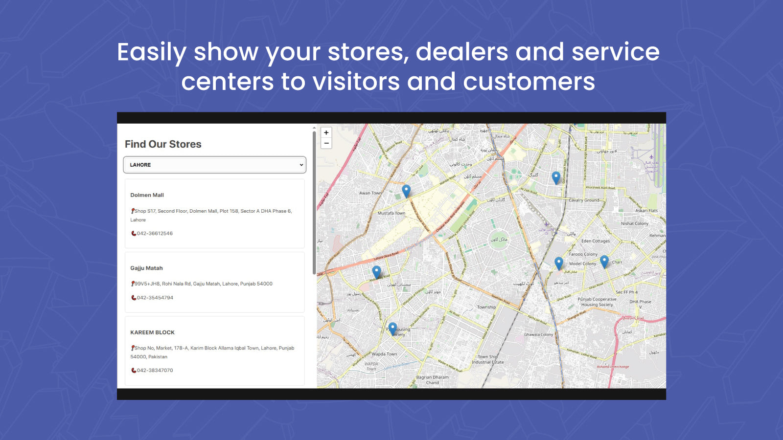 show store details to your visitors