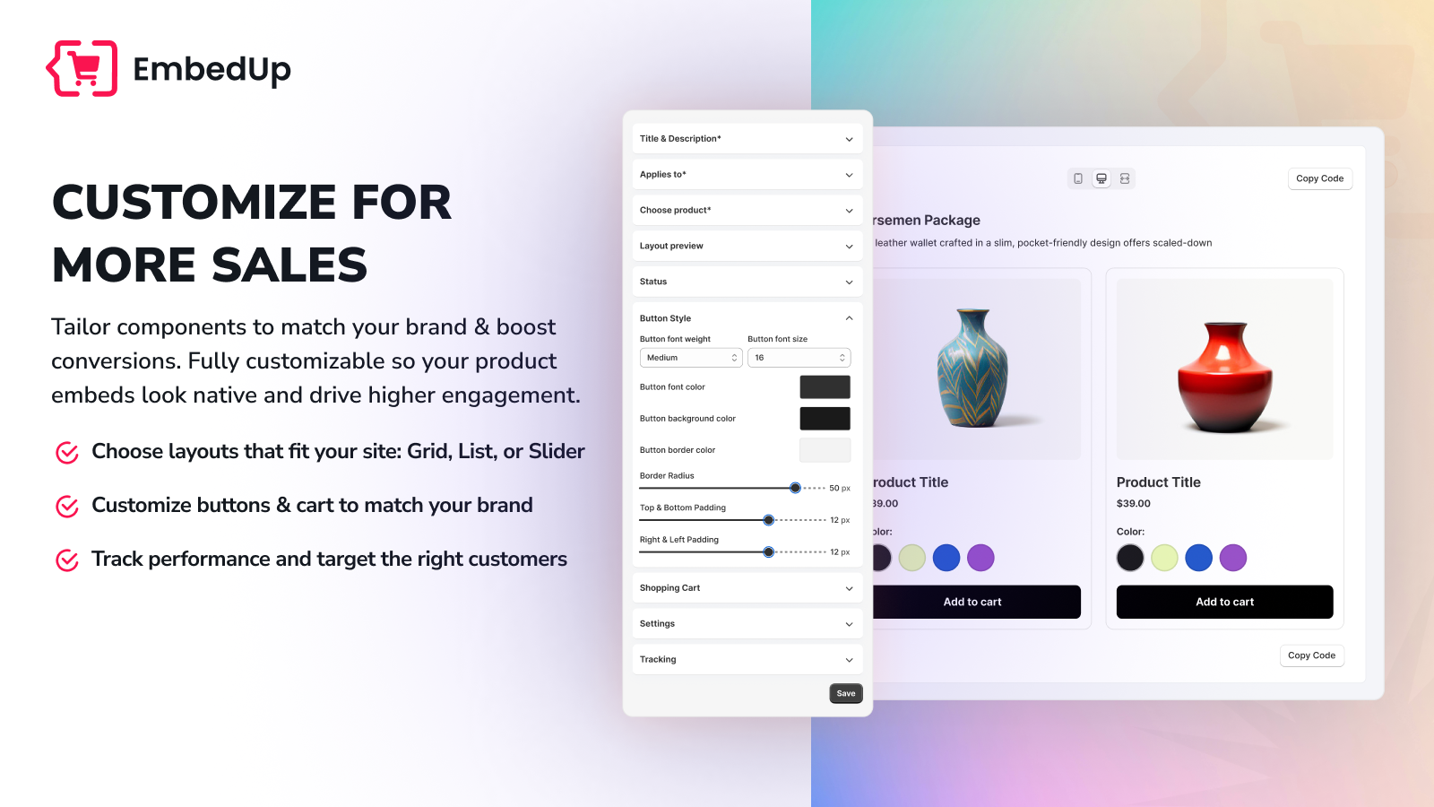 CUSTOMIZE Shop Component FOR MORE SALES