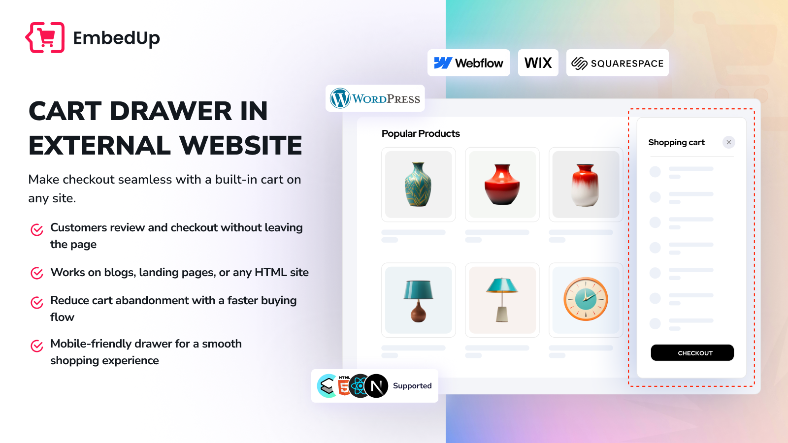 CART DRAWER IN EXTERNAL WEBSITE