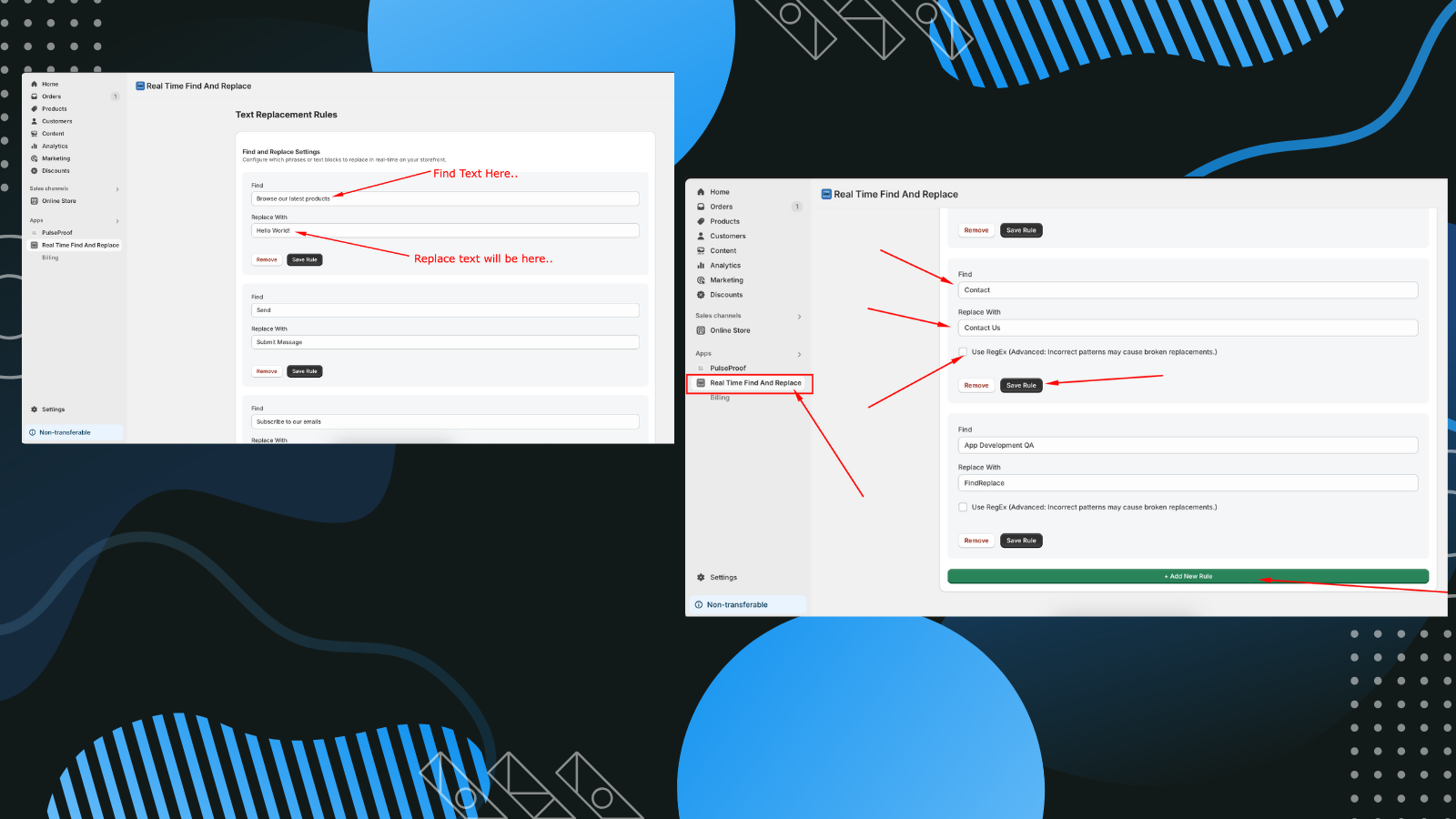 Real Time Find And Replace - Backend Logic