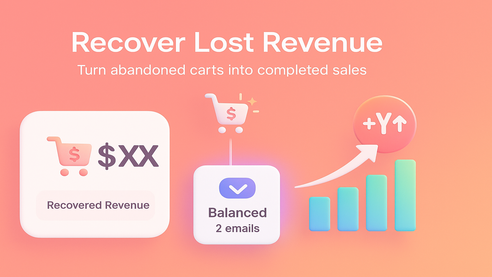 Revenue recovery dashboard showing growth chart and metrics