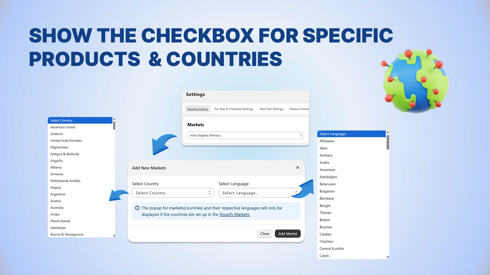 Country and language based