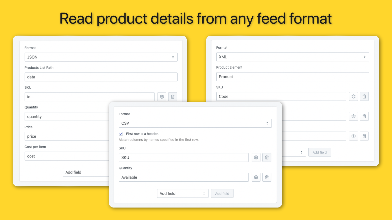 Data Mapping - CSV, JSON, XML